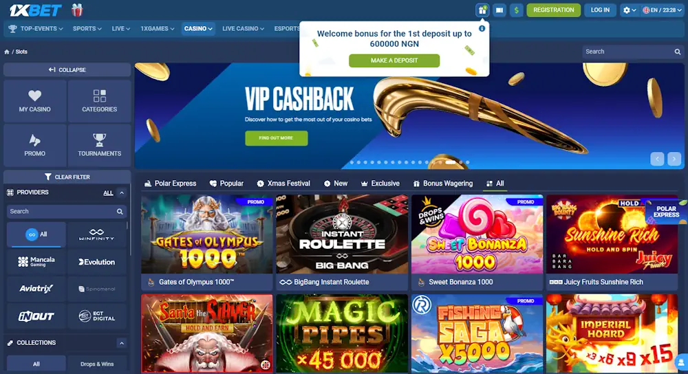 1xBet Casino Slots Screenshot
